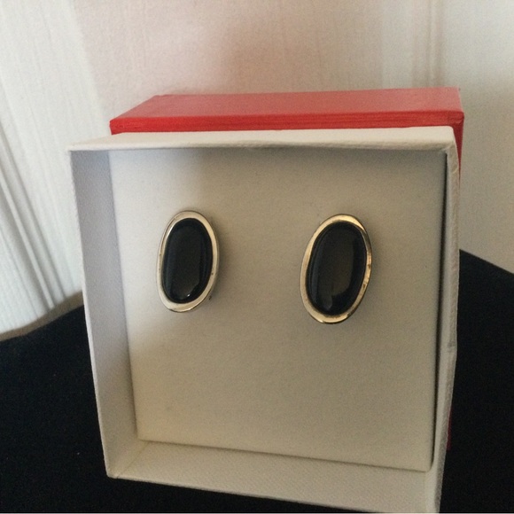 ELLE 20mm Black Agate Earrings - Picture 5 of 5